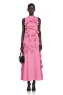 Matilda ärmelloses Maxikleid in Pink mit Kunstblumen- und Schleifenverzierung