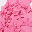 Matilda Pink Sleeveless Maxi Dress with Faux Flower & Bow-Tie Embellishment