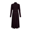 Clarisse Red Ruched Midi Dress with Flap Design Detail
