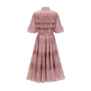 Thérèse lace cut-out tiered midi dress