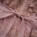 Thérèse lace cut-out tiered midi dress