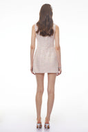 Katia Pink Sleeveless Mini Dress with Bow Buttons