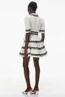Isabelle White V-Neck Ruffled Mini Dress