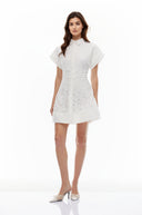 Earlene White Floral Embroidered Lace Mini Dress