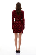 Lorraine Red Floral Embroidered Mini Dress