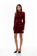 Lorraine Red Floral Embroidered Mini Dress