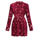Lorraine Red Floral Embroidered Mini Dress