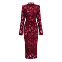 Lorraine Red Floral Embroidered Midi Dress
