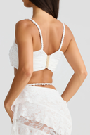 Celestia White Lace Braided Detail Top & Skirt Set