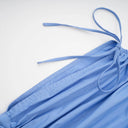 Velma petal-detail drawstring maxi dress in Blue