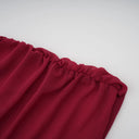 Sylvia Red Asymmetrical Ruched Mesh Maxi Dress