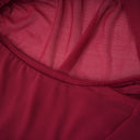 Sylvia Red Asymmetrical Ruched Mesh Maxi Dress