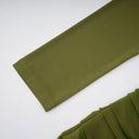 Anastasiya Green Asymmetrical Ruched Maxi Dress