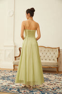 Mireille Ruffled Shirred Tulle Maxi Dress
