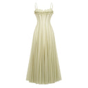 Mireille Ruffled Shirred Tulle Maxi Dress