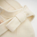 Coralie white wool fur bowknot coat