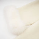 Coralie white wool fur bowknot coat