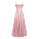 Mireille Ruffled Shirred Tulle Maxi Dress