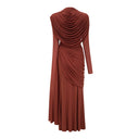 Désirée Brown Shirred-effect Draped Maxi Dress