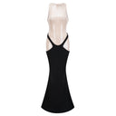 Capucine black panelled sequined corset maxi dress