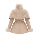 Fanette detachable-cape faux-fur coat