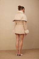 Fanette detachable-cape faux-fur coat