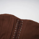 Fleur Brown Lace Up Corset Crop Top