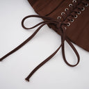 Fleur Brown Lace Up Corset Crop Top