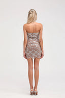 Adeline brown embellished mini dress