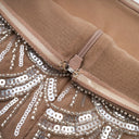 Adeline brown embellished mini dress