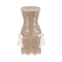 Adeline brown embellished mini dress