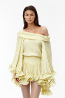 Tatienne Cream Off Shoulder Top & Skirt Set