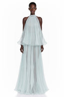 Blandina Blue Pleated Top & Skirt Set