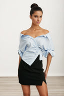 Rosalind striped off-shoulder blouse