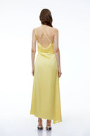 Fidelia Yellow One Shoulder Maxi Dress with High
