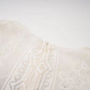 Placidia White Jacquard Floral-lace Pleated Midi Dress