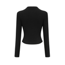 Abigail Black Open-Front Gathered Top