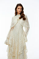 Beaune Yellow Floral Lace Embellished Maxi Dress