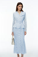 Gioia Blue Lace Maxi Dress with 3D Florals