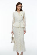 Gioia Cream Lace Maxi Dress with 3D Florals