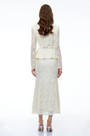 Gioia Cream Lace Maxi Dress with 3D Florals