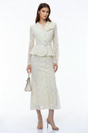 Gioia Cream Lace Maxi Dress with 3D Florals