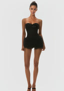 Séraphine Black Floral Corset & Skirt Set With Sequined