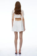 Laetitia Pink Semi-sheer Lace Trim Top