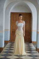 Nonna Yellow Embellished Maxi Gown