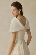 Wilhelmina White Asymmetrical Shawl & Tulle Panel Dress Set