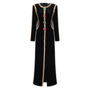 Héloïse Black Crystal Embellished Front Slit Maxi Dress