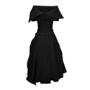 Wilhelmina Black Asymmetrical Shawl & Tulle Panel Dress Set
