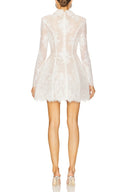 Pamela White Floral Lace Mini Dress
