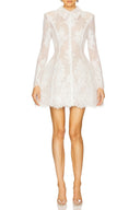 Pamela White Floral Lace Mini Dress